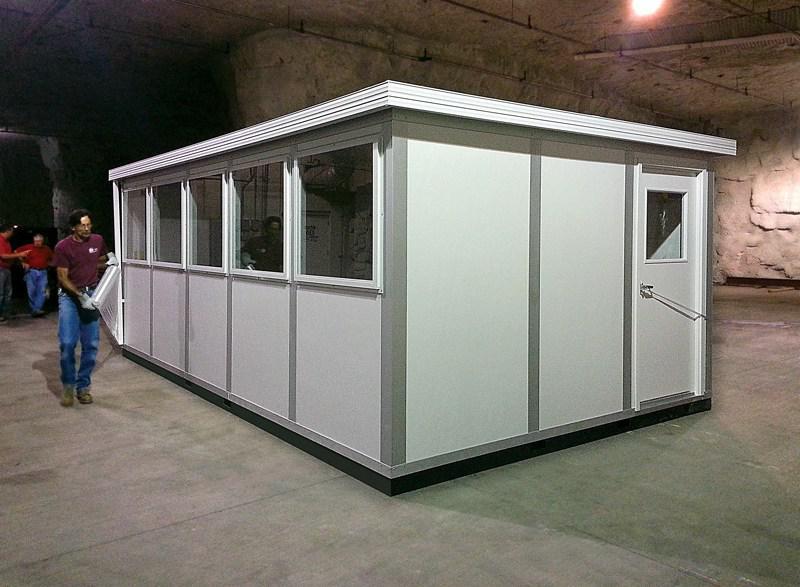 modular office building move inside warehouse
